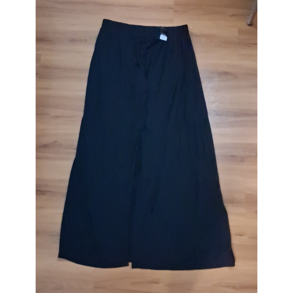 Womens Nwt Bebe Open Front Slit Shorts Black Long Goth Dark Skirt‎